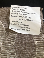 THIBAUT Helix Velvet in Brown 16 3/4 x 17″ Textural Fabric Sample