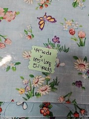 MMFab Blue Floral Butterfly Print Cotton Quilting Sewing Fabric 44″ X 5.1yds