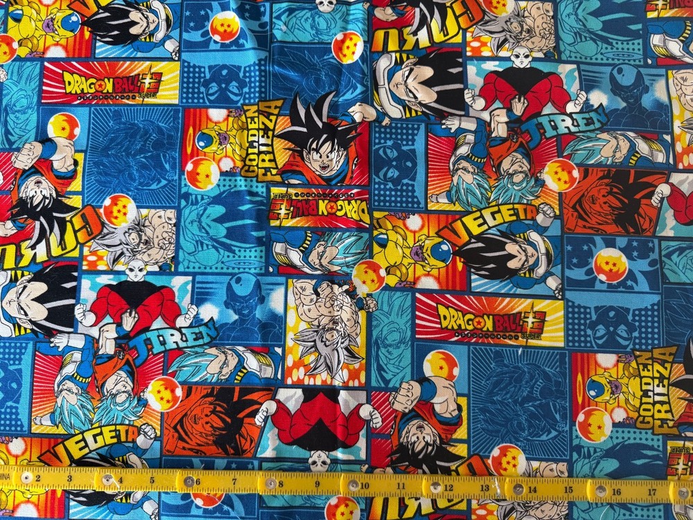 DRAGONBALL Z JIREN VEGETA GOKU BLUE JAPAN 100% cotton fabric 20″ piece