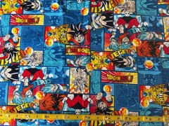 DRAGONBALL Z JIREN VEGETA GOKU BLUE JAPAN 100% cotton fabric 20″ piece