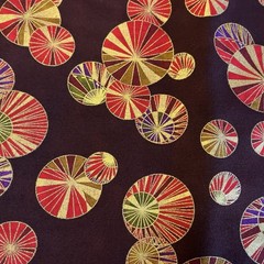 Deco Park Japan Geometric Circles Red Purple Gold Robin Pickens 1.5 Yards