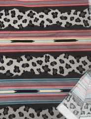 Muted Southwestern Cheetah Aztec Stripe Cotton Decor Fabric P. Kaufmann #56