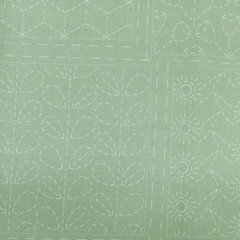 Patchwork Quilting Sewing Fabric Sashiko Botanical Green Panel 60x137cm