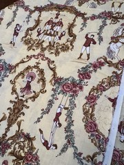 RARE Vtg Cotton FABRIC La Comedie Italienne Ledoux Hermes Scarf Style Art BTHY