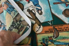 By 1/2 Yd, Vintage/Colorful Golf-Scene Patches Quilt Cotton/Kessler/Concord,V805