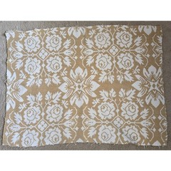 Tan and White Woven Coverlet Piece Nice