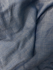 Linen Blend Woven Fabric – Blue Gray Basket Weave – Medium Weight Upholstery BTY