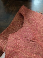 Golden Yellow & Red PAISLEY Deep BOUTIQUE Reversinlble? Fabric 41 X 45