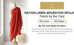Rayon Linen Fabric by the Yard 55% Linen 45% Rayon Woven 185 GSM Non-Stretch