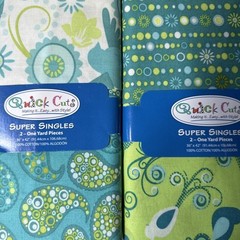 Quick Cuts Super Singles Fabric Cut Two 1-Yard Pieces Lot Of 2 36”x42” Brand New