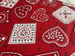 Cotton Fabric Cute Flower Heart Bandana 44”x 36”By Cranston print work 00
