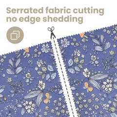10 PCS Blue Floral 18×20 inch Cotton Fabric Fat Quarters for Crafts Sewing