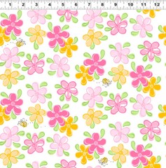 SusyBee Lal the Lamb 30″ Dresden plate Point Panel SB20293-520 Pink quilt fabric