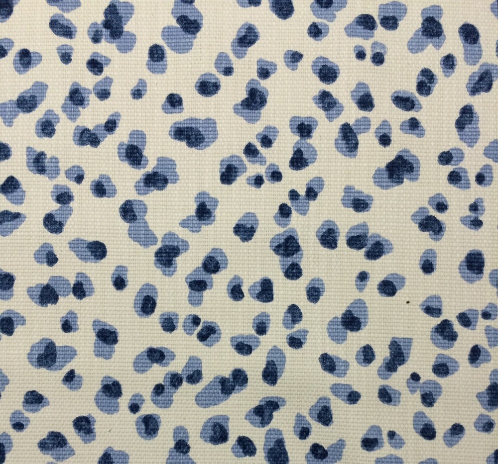 BALLARD DESIGNS MIRA BLUE ANIMAL LEOPARD DESIGN BASKETEWEAVE FABRIC BY YARD 54″W