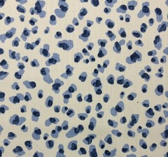 BALLARD DESIGNS MIRA BLUE ANIMAL LEOPARD DESIGN BASKETEWEAVE FABRIC BY YARD 54″W