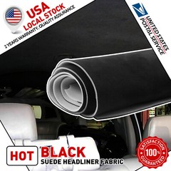 60” Black Automotive Headliner Fabric – MGT OEM – 1/9″ Foam Back 60″W US