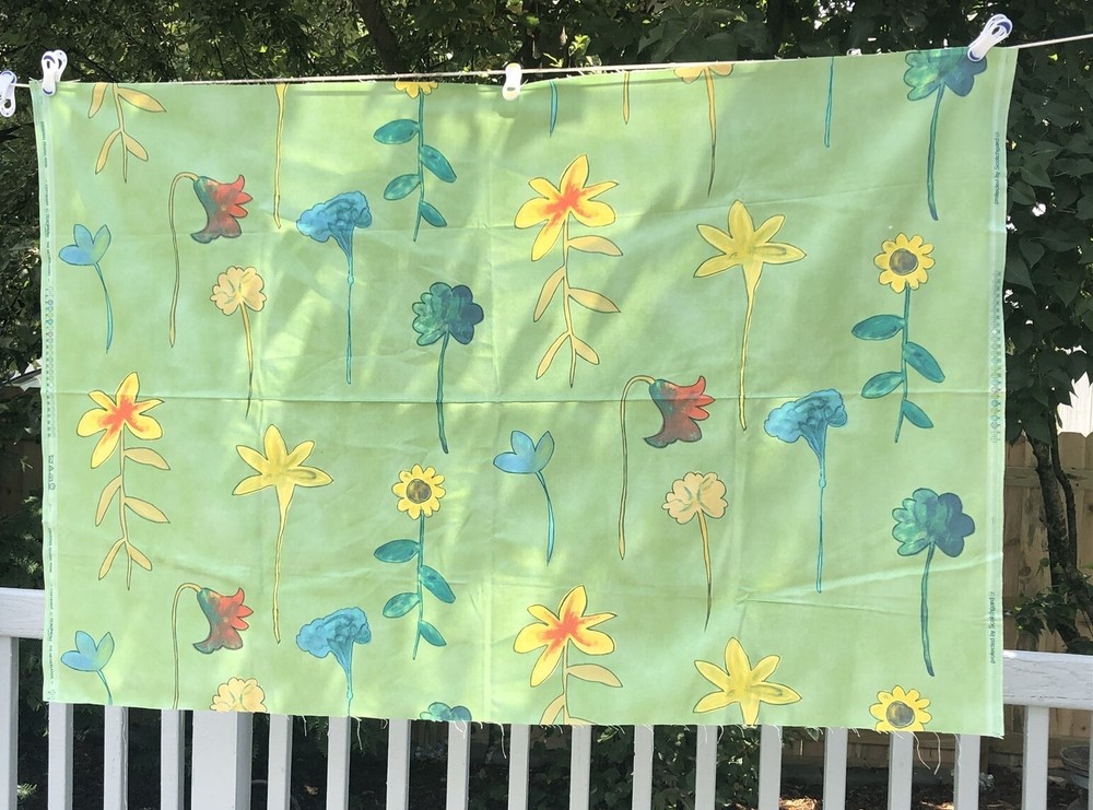 Vintage Fabric Texoprint The Netherlands modernist floral 1 yard scotchguard