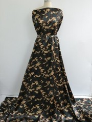By Yard Camouflage Pattern Satin Fabric Charmeuse Lining Material Soft