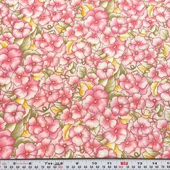 Misty Gardens Unbranded Florals on Pink Cotton Fabric by the HALF YARD 18″ x 44″