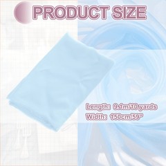 10 Yards x 59″ Iridescent Sheer Organza Fabric, Light Blue