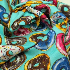 David Textile DONUT Multicolor 100% Cotton Novelty Fabric 1 Yard Bolt NIP