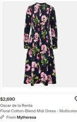 Authentic Oscar de la Renta luxury dress Fabric. Made in Italy