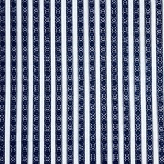 Flannel Fabric Blue and White Stripe Moroccan Tiles 100% Cotton
