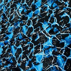 Abstract Neon Blue Thunders print Spandex Fabric 4-way Stretch Swimwear By Yard