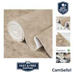 Beige for Car Roof 36″x60″, Suede Material | 1/8″ Foam Backed, Soft Touch, An…
