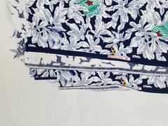 Wamsutta navy blue white Nautical Floral Cotton Fabric approx 3.75 yds 140×42