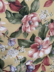 Vintage Sharon Kessler for Concord Cotton Fabric Floral Cottage 2.75 Yards X 55”