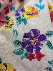 45″ X 22.5″ Floral Cotton Linen Sewing Craft Quilting Fabric Remnant Colorful