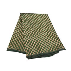 Sanskriti 1 Yd Art Silk Green Woven Brocade/Banarasi Dress Material Craft Fabric