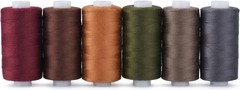 Simthread All Purpose Thread Polyester 6 Dark Colors, 400 6 Black Colors