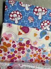 Cotton Fabric Cute Owl,Mushroom / 5Pieces 18”x 21”By Jo Ann