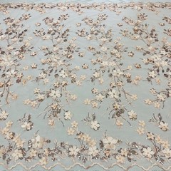 3D Floral Lace Fabric by Yard – Luxury Embroidered Bridal Mesh VT-35
