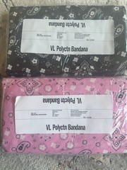 Lot of 4 NOS Fabric Cuts 44/45″ x 3 Yds Bandana Print & Blue Poly Cotton 12 Yds