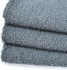 Grey Curly Teddy Fleece Sherpa Faux Fur Fabric, 1 Yard | 63″ Wide, Fluffy Soft,