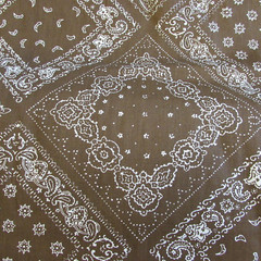 Vtg Cotton Fabric Christopher Prints Cumberland Brown Bandana BTYx 50