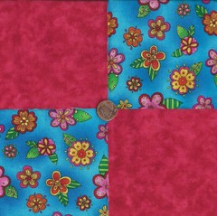 Bright Flowers Red Solid 100% Cotton Fabric Quilt Square Blocks kit EU