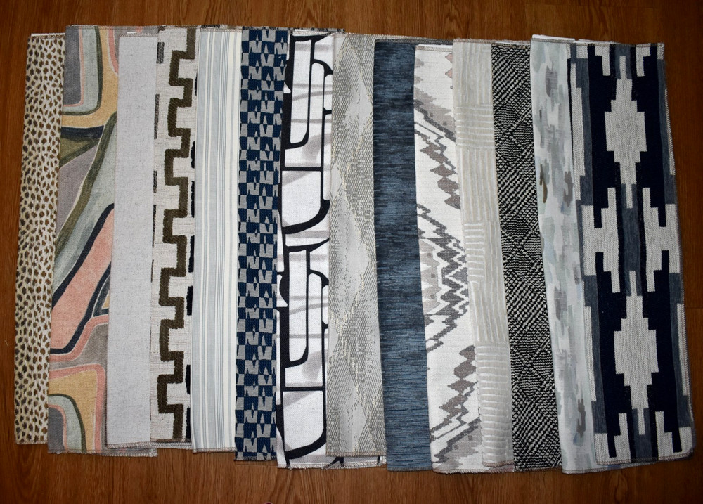 Lot 14 pcs Large 13″x26″ UPHOLSTERY FABRIC SAMPLES Woven Mixed Colors & Patterns
