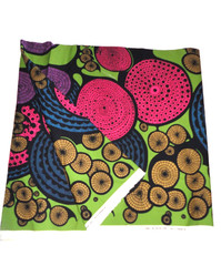 IKEA Cilla Ramnek 2008 black green pink abstract circles FABRIC 56X118 (3.27 YDS