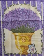 Lot of 2 -“Lavender in Flower Pots & Seeds” Cotton Fabric Panels 6.75″x5″ each