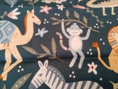 Fabric Animal Kingdom Cotton Calico 70×44″ Baby Animals