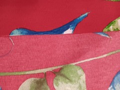 1 7/8 yd Solarium Richloom Fabric Red with BIRDS Screen Print Upholstery