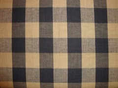 Black And Tea Dye Buffalo Check Cotton Homespun Fabric | Farmhouse Fabric