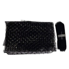 Black Gold Polka Dot Metallic Mesh Fabric Yard Crafts Costume Décor Wedding DIY