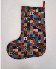 Cranston Country Patchwork Print Fabric Cut & Sew Christmas Stocking Completed-A