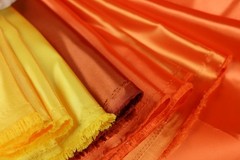 Orange Bridal Satin Fabric by the Yard, Silky Satin for Dresses and Event Decor