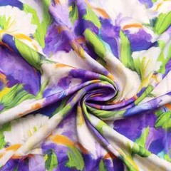 55”Wide By Yard Purple Painting Rayon Print Fabric Dress Shirt Material Viscose